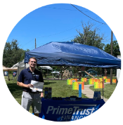 PrimeTrust tradeshow booth at Juneteenth event